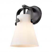 Innovations Lighting 423-1W-BK-G411-6WH - Pilaster II Cone - 1 Light - 7 inch - Matte Black - Sconce