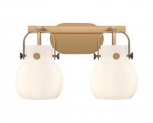 Innovations Lighting 423-2W-BB-G410-6WH - Pilaster II Sphere - 2 Light - 17 inch - Brushed Brass - Bath Vanity Light