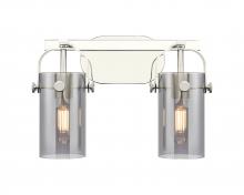 Innovations Lighting 423-2W-PN-G423-7SM - Pilaster II Cylinder - 2 Light - 15 inch - Polished Nickel - Bath Vanity Light