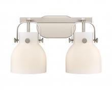 Innovations Lighting 423-2W-SN-G412-6WH - Pilaster II Bell - 2 Light - 17 inch - Satin Nickel - Bath Vanity Light