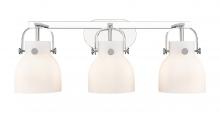 Innovations Lighting 423-3W-PC-G412-6WH - Pilaster II Bell - 3 Light - 27 inch - Polished Chrome - Bath Vanity Light