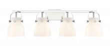 Innovations Lighting 423-4W-PC-G412-6WH - Pilaster II Bell - 4 Light - 37 inch - Polished Chrome - Bath Vanity Light