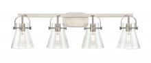 Innovations Lighting 423-4W-SN-G411-6SDY - Pilaster II Cone - 4 Light - 37 inch - Satin Nickel - Bath Vanity Light