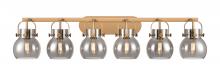 Innovations Lighting 423-6W-BB-G410-6SM - Pilaster II Sphere - 6 Light - 46 inch - Brushed Brass - Bath Vanity Light