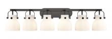 Innovations Lighting 423-6W-BK-G412-6WH - Pilaster II Bell - 6 Light - 46 inch - Matte Black - Bath Vanity Light