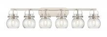 Innovations Lighting 423-6W-SN-G410-6SDY - Pilaster II Sphere - 6 Light - 46 inch - Satin Nickel - Bath Vanity Light