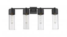 Innovations Lighting 428-4W-BK-G428-12CL - Bolivar - 4 Light - 31 inch - Matte Black - Bath Vanity Light