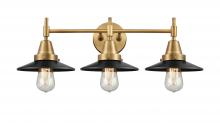 Innovations Lighting 447-3W-BB-M6-BK - Railroad - 3 Light - 26 inch - Brushed Brass - Bath Vanity Light