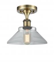  516-1C-AB-G132 - Orwell - 1 Light - 8 inch - Antique Brass - Semi-Flush Mount