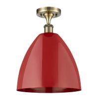 Innovations Lighting 516-1C-AB-MBD-12-RD - Plymouth - 1 Light - 12 inch - Antique Brass - Semi-Flush Mount