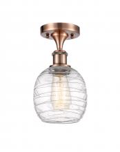 Innovations Lighting 516-1C-AC-G1013 - Belfast - 1 Light - 6 inch - Antique Copper - Semi-Flush Mount