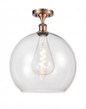 Innovations Lighting 516-1C-AC-G122-14 - Athens - 1 Light - 14 inch - Antique Copper - Semi-Flush Mount