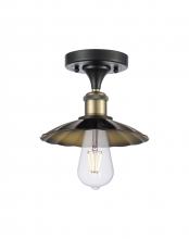 Innovations Lighting 516-1C-BAB-M17-BK - Scallop - 1 Light - 8 inch - Black Antique Brass - Semi-Flush Mount