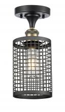 Innovations Lighting 516-1C-BAB-M18-BK - Nestbrook - 1 Light - 5 inch - Black Antique Brass - Semi-Flush Mount