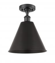 Innovations Lighting 516-1C-BK-MBC-12-BK - Berkshire - 1 Light - 12 inch - Matte Black - Semi-Flush Mount