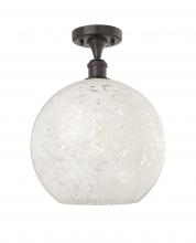 Innovations Lighting 516-1C-OB-G1216-12WM - White Mouchette - 1 Light - 12 inch - Oil Rubbed Bronze - Semi-Flush Mount