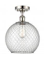 Innovations Lighting 516-1C-PN-G122-10CSN - Farmhouse Chicken Wire - 1 Light - 10 inch - Polished Nickel - Semi-Flush Mount