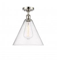 Innovations Lighting 516-1C-PN-GBC-124 - Berkshire - 1 Light - 12 inch - Polished Nickel - Semi-Flush Mount