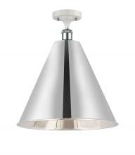 Innovations Lighting 516-1C-WPC-MBC-16-PC - Berkshire - 1 Light - 16 inch - White Polished Chrome - Semi-Flush Mount