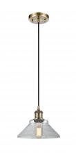  516-1P-AB-G132-LED - Orwell - 1 Light - 8 inch - Antique Brass - Cord hung - Mini Pendant