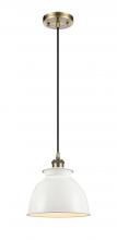 Innovations Lighting 516-1P-AB-M14-W - Adirondack - 1 Light - 8 inch - Antique Brass - Cord hung - Mini Pendant