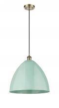 Innovations Lighting 516-1P-AB-MBD-16-SF - Plymouth - 1 Light - 16 inch - Antique Brass - Cord hung - Mini Pendant