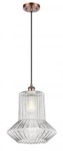 Innovations Lighting 516-1P-AC-G212-LED - Springwater - 1 Light - 12 inch - Antique Copper - Cord hung - Mini Pendant