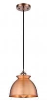 Innovations Lighting 516-1P-AC-M14-AC - Adirondack - 1 Light - 8 inch - Antique Copper - Cord hung - Mini Pendant