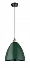 Innovations Lighting 516-1P-BAB-MBD-12-GR - Plymouth - 1 Light - 12 inch - Black Antique Brass - Cord hung - Mini Pendant