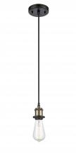  516-1P-BAB - Bare Bulb - 1 Light - 5 inch - Black Antique Brass - Cord hung - Mini Pendant