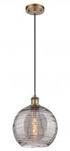 Innovations Lighting 516-1P-BB-G1213-10SM - Athens Deco Swirl - 1 Light - 10 inch - Brushed Brass - Cord hung - Mini Pendant