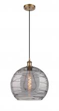 Innovations Lighting 516-1P-BB-G1213-14SM - Athens Deco Swirl - 1 Light - 14 inch - Brushed Brass - Cord hung - Pendant