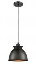 Innovations Lighting 516-1P-BK-M14-BK - Adirondack - 1 Light - 8 inch - Matte Black - Cord hung - Mini Pendant