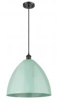 Innovations Lighting 516-1P-BK-MBD-16-SF - Plymouth - 1 Light - 16 inch - Matte Black - Cord hung - Mini Pendant