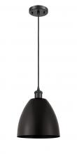 Innovations Lighting 516-1P-BK-MBD-9-BK-LED - Bristol - 1 Light - 9 inch - Matte Black - Cord hung - Mini Pendant