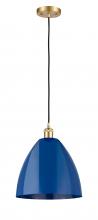 Innovations Lighting 516-1P-SG-MBD-12-BL - Plymouth - 1 Light - 12 inch - Satin Gold - Cord hung - Mini Pendant