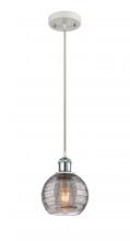 Innovations Lighting 516-1P-WPC-G1213-6SM - Athens Deco Swirl - 1 Light - 6 inch - White Polished Chrome - Cord hung - Mini Pendant