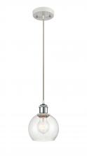 Innovations Lighting 516-1P-WPC-G124-6-LED - Athens - 1 Light - 6 inch - White Polished Chrome - Cord hung - Mini Pendant