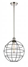 Innovations Lighting 516-1S-PN-CE-12-BK - Lake Placid - 1 Light - 12 inch - Polished Nickel - Mini Pendant