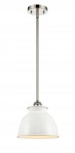 Innovations Lighting 516-1S-PN-M14-W - Adirondack - 1 Light - 8 inch - Polished Nickel - Mini Pendant