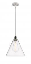 Innovations Lighting 516-1S-WPC-GBC-124 - Berkshire - 1 Light - 12 inch - White Polished Chrome - Mini Pendant