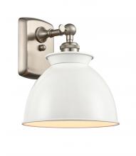 Innovations Lighting 516-1W-SN-M14-W - Adirondack - 1 Light - 8 inch - Brushed Satin Nickel - Sconce