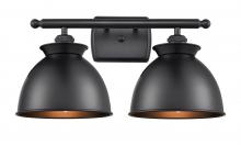 Innovations Lighting 516-2W-BK-M14-BK - Adirondack - 2 Light - 18 inch - Matte Black - Bath Vanity Light