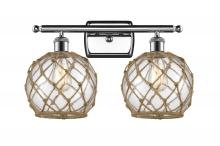 Innovations Lighting 516-2W-PC-G122-8RB - Farmhouse Rope - 2 Light - 18 inch - Polished Chrome - Bath Vanity Light