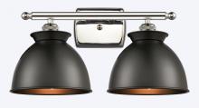 Innovations Lighting 516-2W-PN-M14-BK-LED - Adirondack - 2 Light - 18 inch - Polished Nickel - Bath Vanity Light