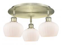 Innovations Lighting 516-3C-AB-G91 - Fenton - 3 Light - 18 inch - Antique Brass - Flush Mount