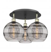 Innovations Lighting 516-3C-BAB-G556-10SM - Rochester - 3 Light - 22 inch - Black Antique Brass - Flush Mount