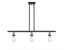  516-3I-BAB - Bare Bulb - 3 Light - 36 inch - Black Antique Brass - Cord hung - Island Light