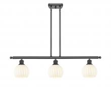  516-3I-OB-G1217-6WV - White Venetian - 3 Light - 36 inch - Oil Rubbed Bronze - Stem Hung - Island Light