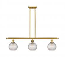 Innovations Lighting 516-3I-SG-G122C-6CL - Athens - 3 Light - 36 inch - Satin Gold - Cord hung - Island Light